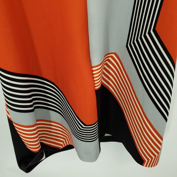 Milly of New York Reed Angular Mini Dress 8 Gray/Red - Picture 13 of 15